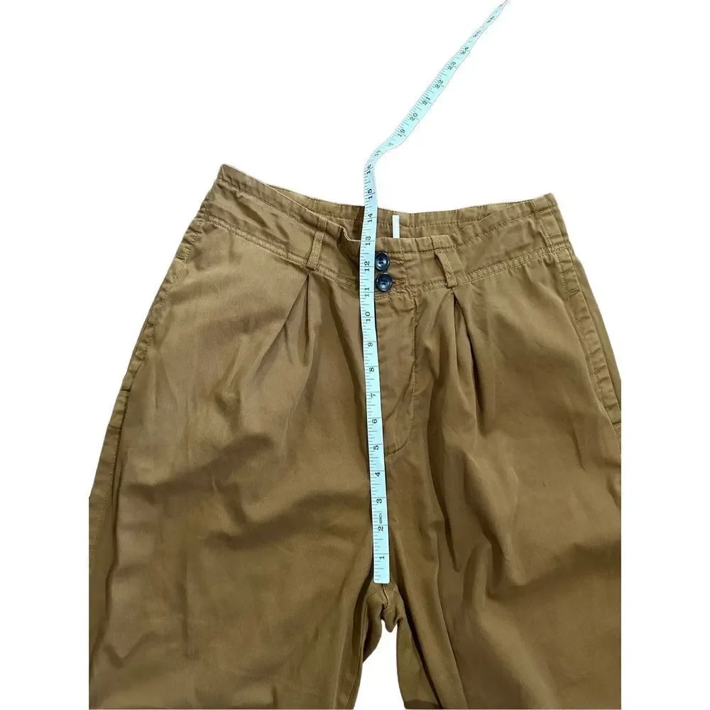 Free People Khaki High‎ Rise Pleated Pants – Size 6